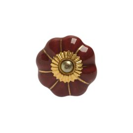 Tranquillo Möbelgriff handgemacht, Ø 4 cm, Rotbraun/Gold - FRI-GX47-000CE1