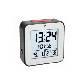 TFA Dostmann Digitalwecker mit Innentemperatur Schwarz/Silber - FRI-GX47-000BHY