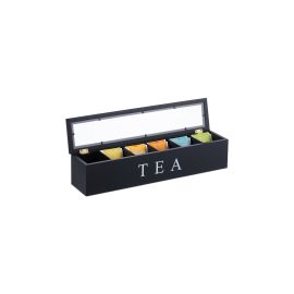 relaxdays Teebeutel-Box Schwarz/Transparent/Weiss - FRI-GX47-000MS1