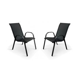 COCON Gartenstuhl Frida Schwarz, 2er-Set - FRI-GX47-000QN4