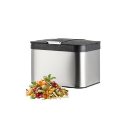 relaxdays Biomüllsammler 4.5 l, Schwarz/Silber - FRI-GX47-006XS8