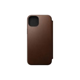 Nomad Book Cover Modern Leather Folio iPhone 15 Plus Braun - FRI-GX47-0020ZJ
