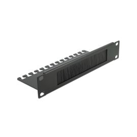 Delock Bürstenleiste mit Kabelabfangplatte, 1HE , Schwarz - FRI-GX47-001QWX