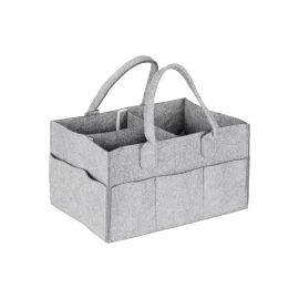 relaxdays Pflegekörbchen Windel Caddy Filz Grau - FRI-GX47-0006TE