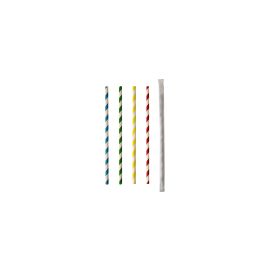 Papstar Strohhalm Stripes Farbig assort. 100 Stück, Mehrfarbig - FRI-GX47-0047NC
